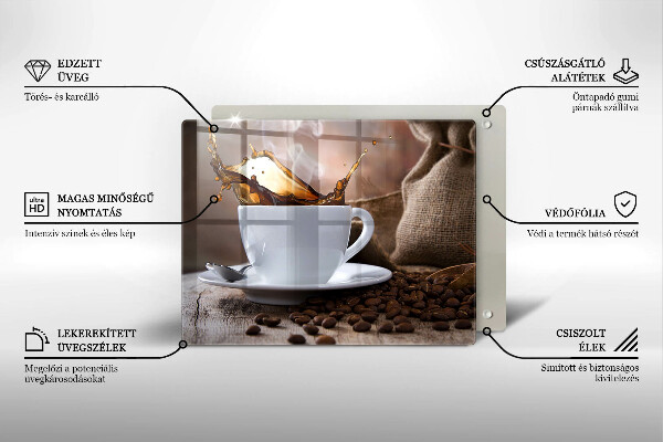 Kitchen countertop cover Cup and coffee beans