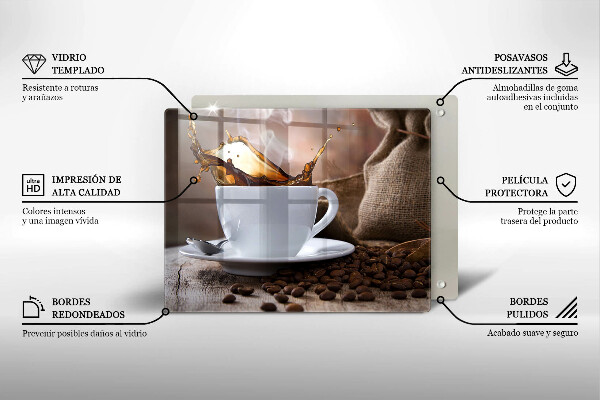 Kitchen countertop cover Cup and coffee beans