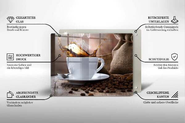 Kitchen countertop cover Cup and coffee beans