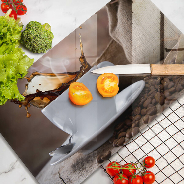 Kitchen countertop cover Cup and coffee beans