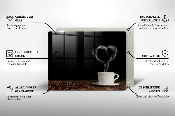 Kitchen countertop cover Coffee cup heart