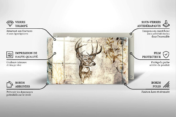 Kitchen countertop cover Illustration deer animal