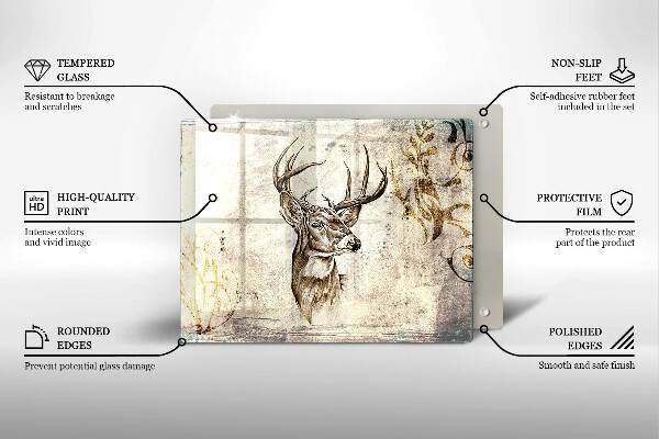 Kitchen countertop cover Illustration deer animal