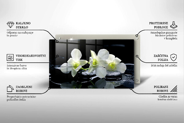 Worktop saver Zen white flowers in water