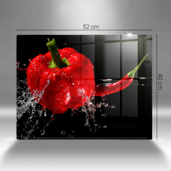 Worktop saver Red peppers in water