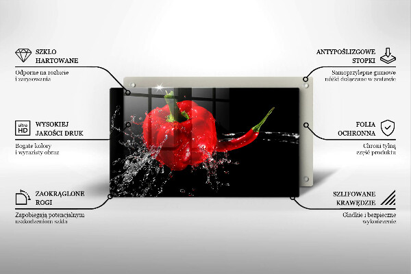Worktop saver Red peppers in water