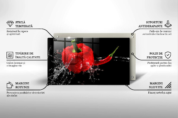 Worktop saver Red peppers in water