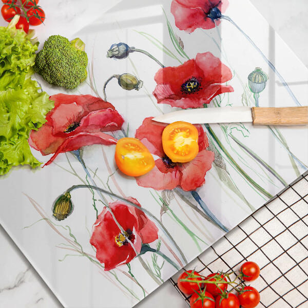 Worktop saver Red flowers