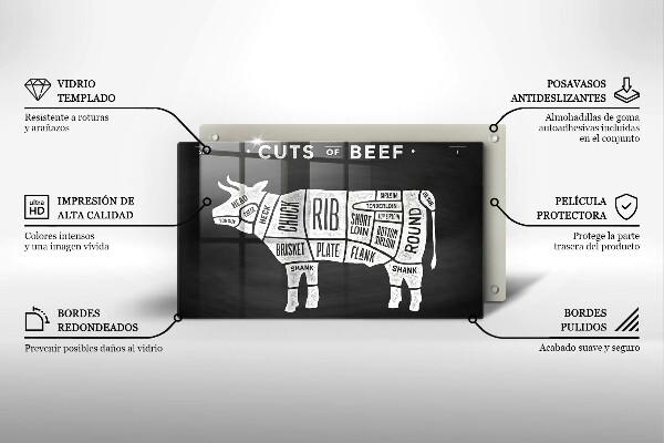 Kitchen worktop saver Cow meat beef