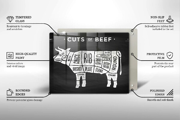 Kitchen worktop saver Cow meat beef