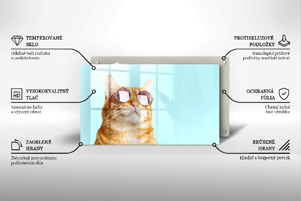 Worktop protector Rudy Cat with glasses