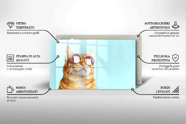 Worktop protector Rudy Cat with glasses