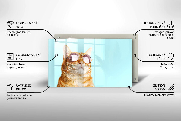 Worktop protector Rudy Cat with glasses