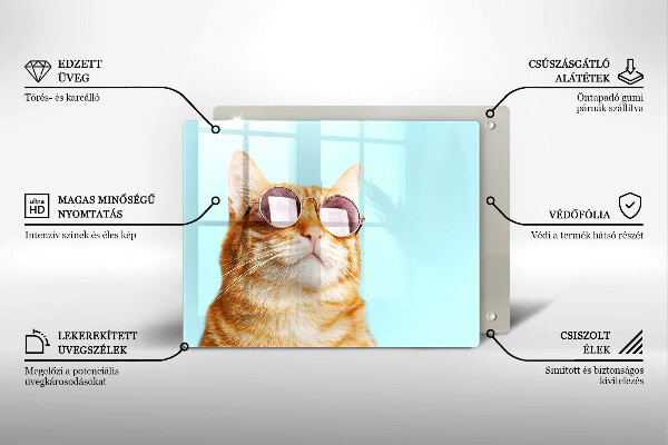 Worktop protector Rudy Cat with glasses