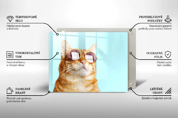 Worktop protector Rudy Cat with glasses