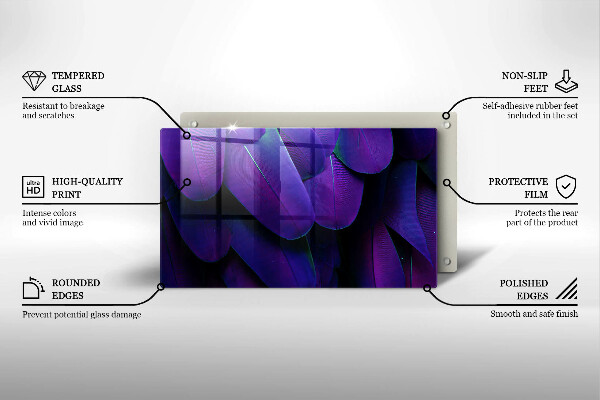 Kitchen worktop saver Neon feathers