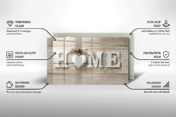 Kitchen countertop cover Boards and the inscription Home