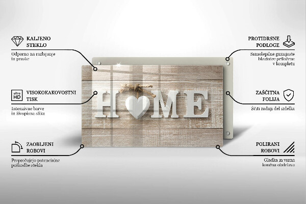 Kitchen countertop cover Boards and the inscription Home