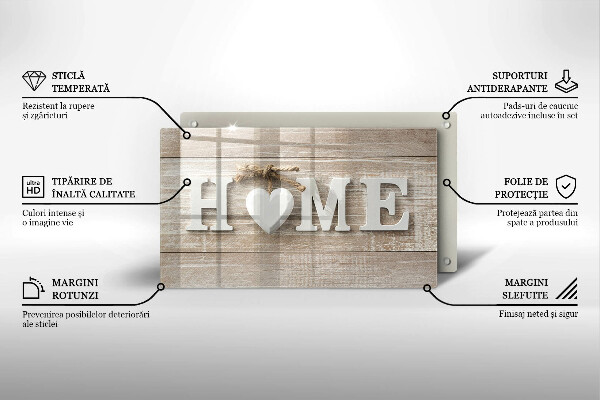 Kitchen countertop cover Boards and the inscription Home