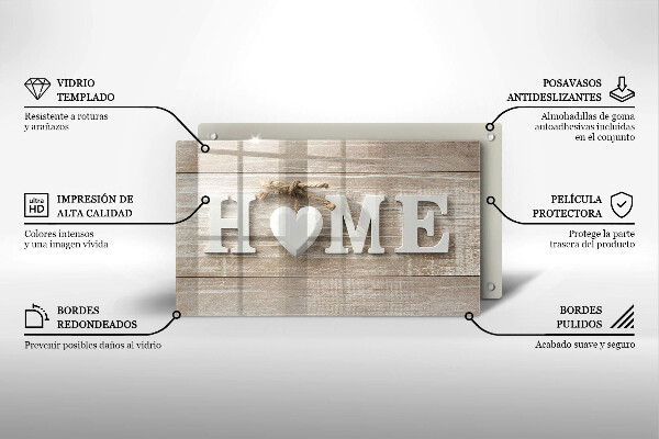 Kitchen countertop cover Boards and the inscription Home