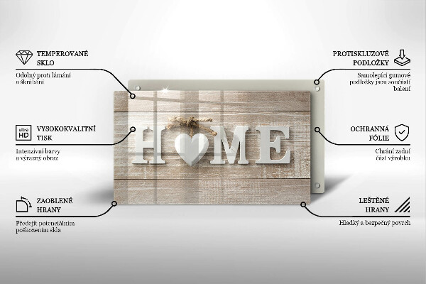 Kitchen countertop cover Boards and the inscription Home