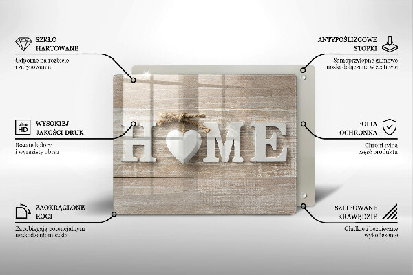 Kitchen countertop cover Boards and the inscription Home