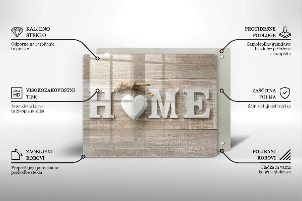 Kitchen countertop cover Boards and the inscription Home