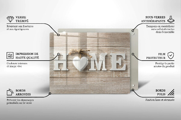 Kitchen countertop cover Boards and the inscription Home