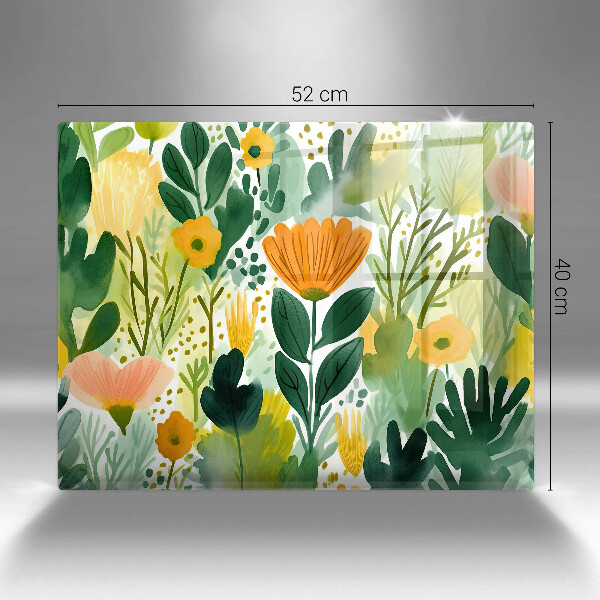 Kitchen worktop saver Painted flowers