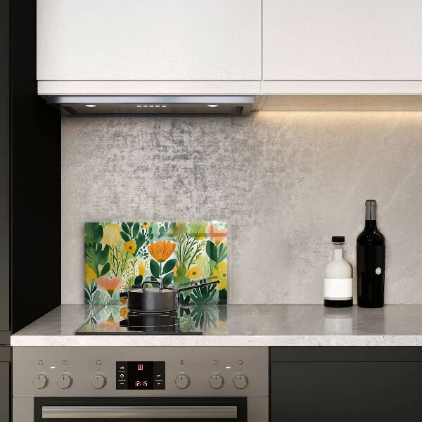 Kitchen worktop saver Painted flowers