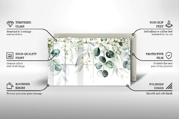 Kitchen worktop saver Watercolor plants