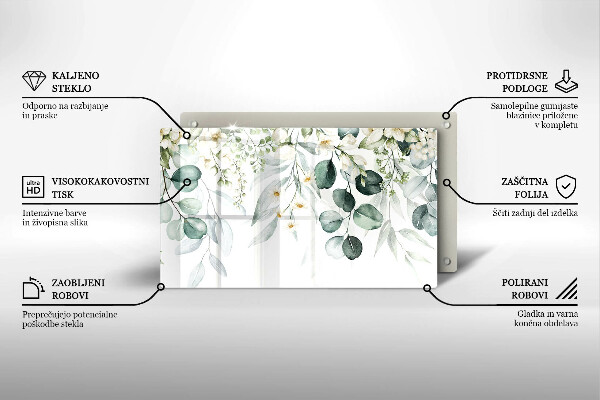 Kitchen worktop saver Watercolor plants