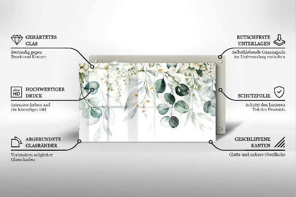 Kitchen worktop saver Watercolor plants