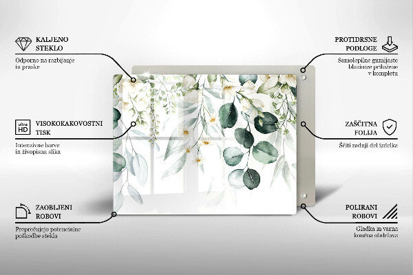 Kitchen worktop saver Watercolor plants