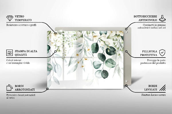 Kitchen worktop saver Watercolor plants