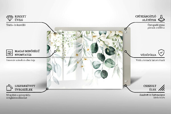 Kitchen worktop saver Watercolor plants