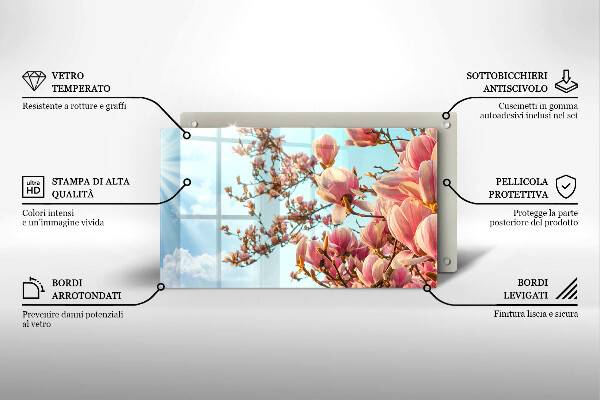 Kitchen countertop cover Pink Flowers Tree