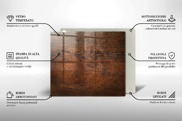 Worktop heat protector Dark wood board