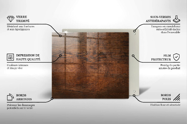 Worktop heat protector Dark wood board