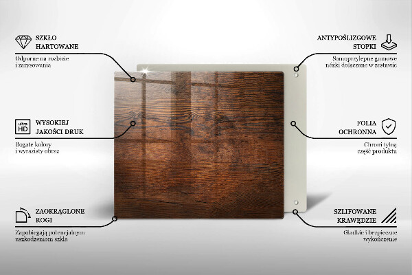 Worktop heat protector Dark wood board