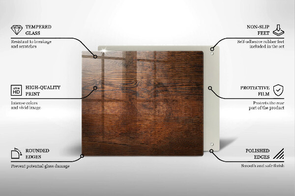 Worktop heat protector Dark wood board