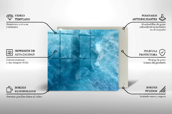 Kitchen worktop saver Blue water