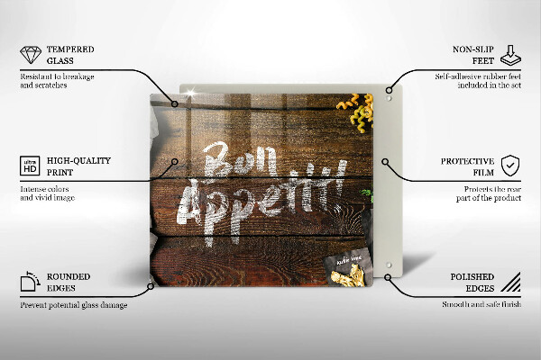 Kitchen worktop saver Boards inscription Bon Appetit