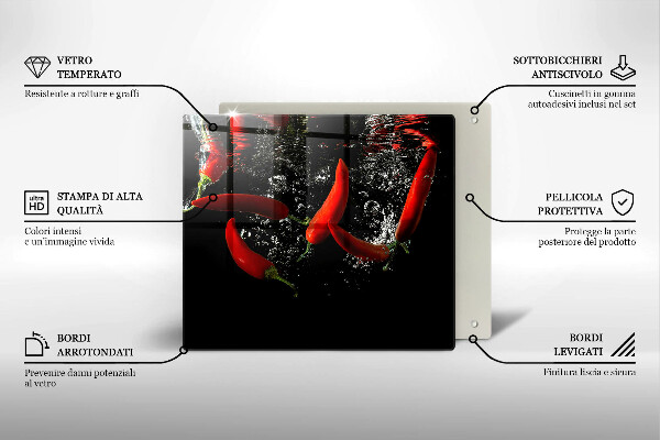 Kitchen worktop saver Chili peppers in water