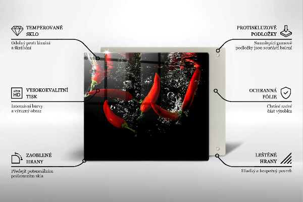 Kitchen worktop saver Chili peppers in water