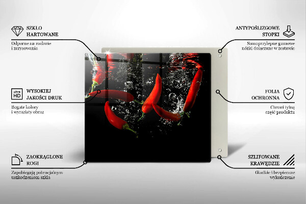 Kitchen worktop saver Chili peppers in water