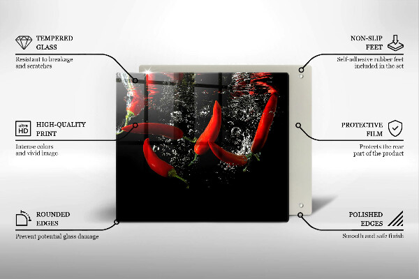 Kitchen worktop saver Chili peppers in water