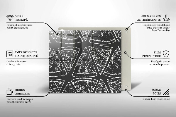 Worktop heat protector Pizza illustration