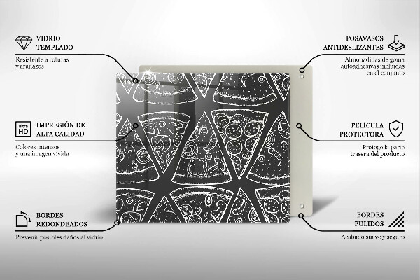 Worktop heat protector Pizza illustration