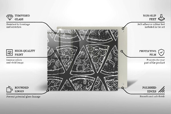 Worktop heat protector Pizza illustration